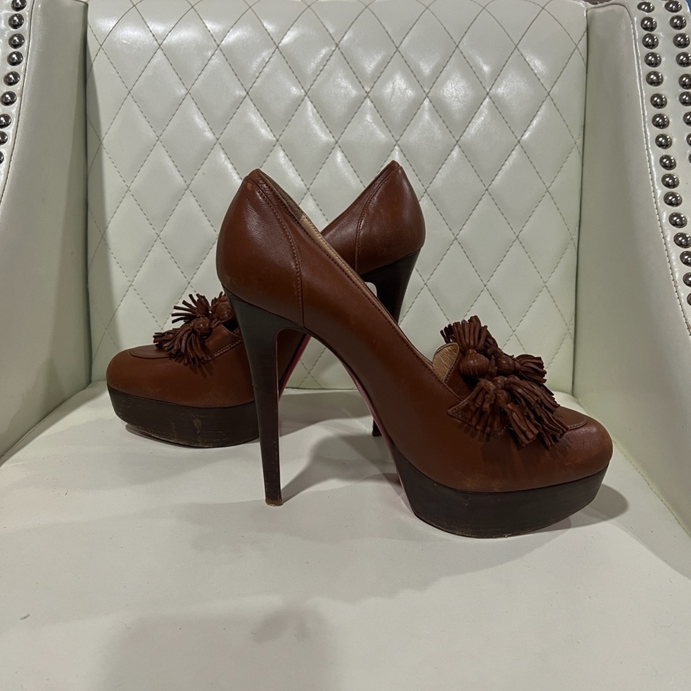 Christian Louboutin Brown Tassle Pumps